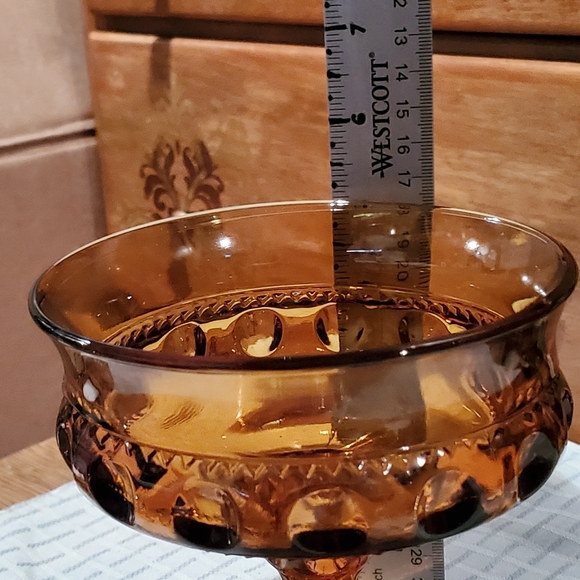 Vintage Amber Crown Glass Group - Picture 2 of 15